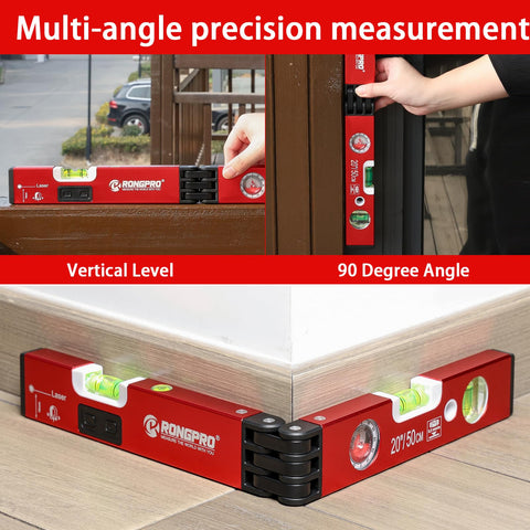RONGPRO 20-Inch Foldable Level aluminum-oxide profile resists rust and scratches