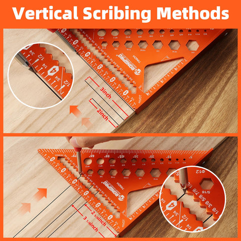 Rongpro aluminum alloy triangle ruler offers durable, lightweight construction for precise work.