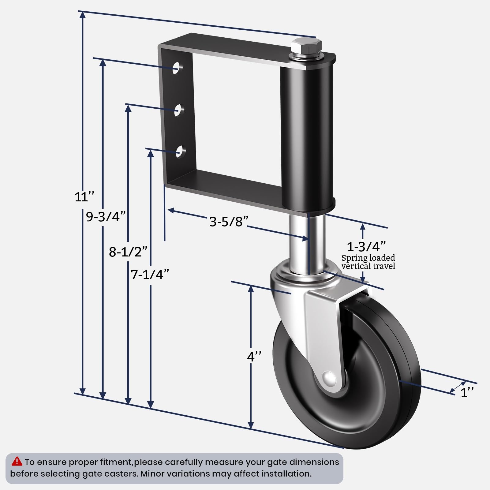 Ronlap 3-hole mounting plate fits vinyl, wood, and metal gates