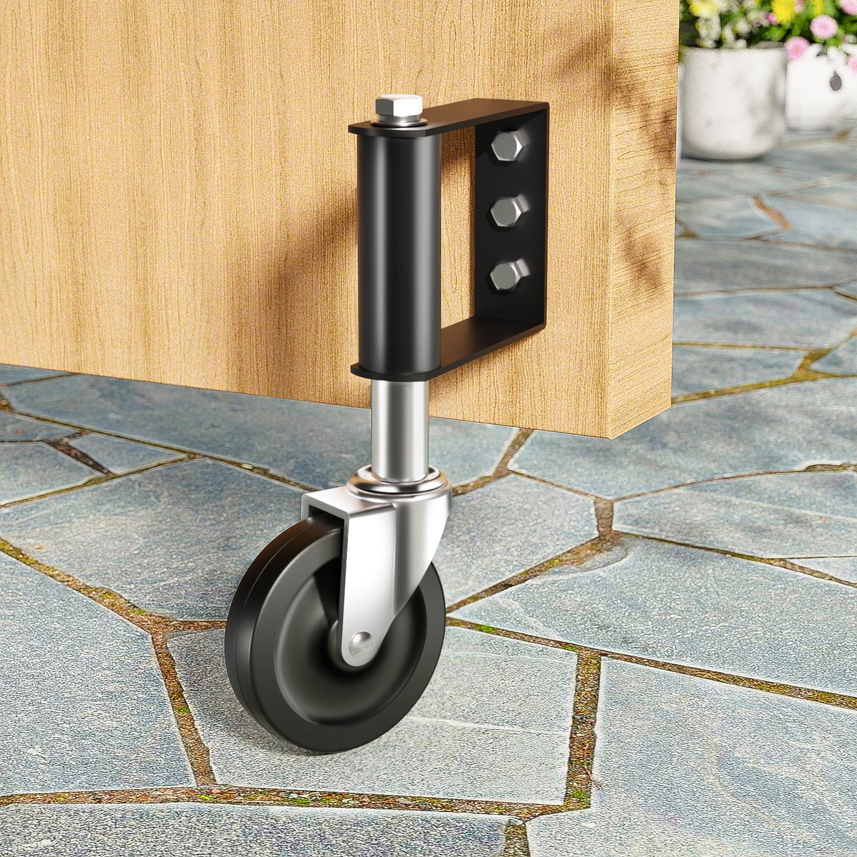 Ronlap gate wheels with spring-loaded design for wooden gates delivering smooth, quiet operation