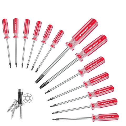 RONMAR 13-piece magnetic Torx set in red for fast screw alignment.