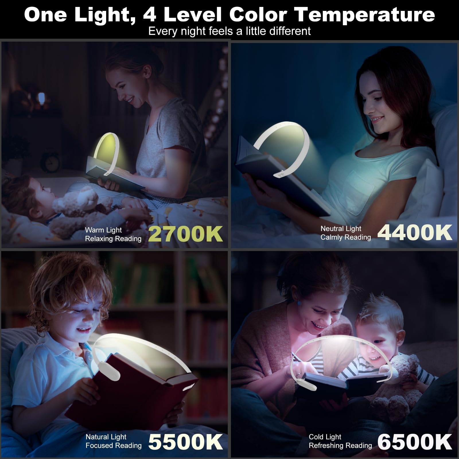 ROOKIELEDS no flicker technology provides glare-free night reading.