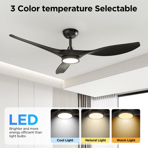 Roomratv DC motor ceiling fan saves energy with high airflow.