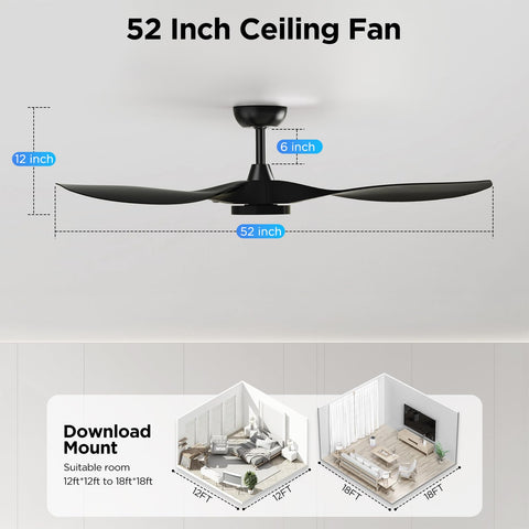 Roomratv whisper-quiet ceiling fan operates at 35 decibels.