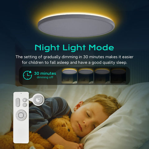 Roomratv night light mode in action provides soft 2000K glow for nighttime tasks.