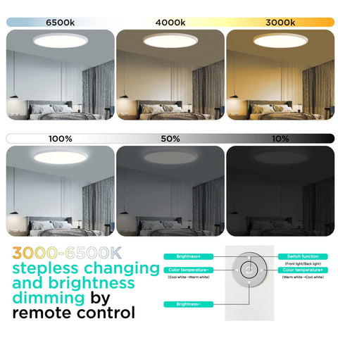 Roomratv remote control demonstrates full CCT and brightness tuning from warm to cool.