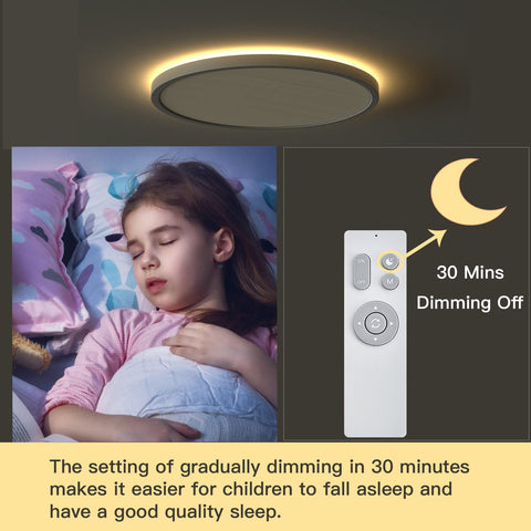 Roomratv flush-mount ceiling light three color temperatures for versatile ambience