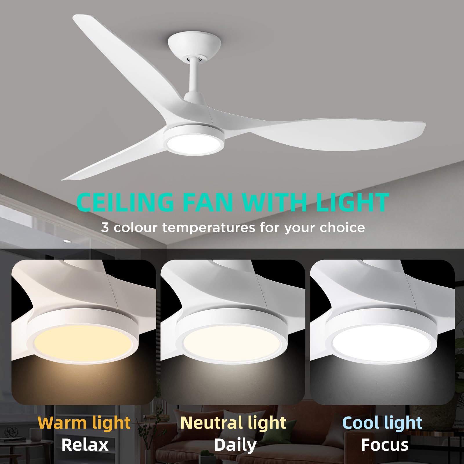 Roomratv large airflow fan improving room comfort.