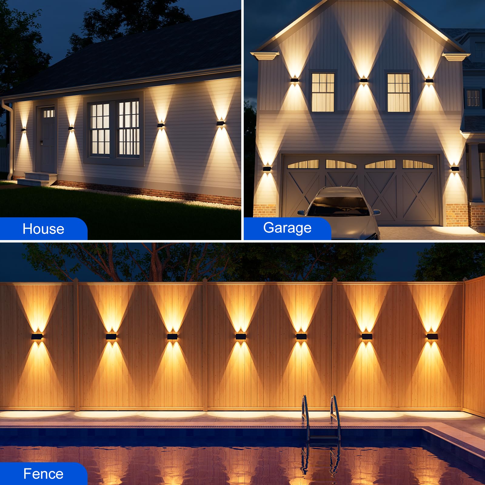 Roopure warm white ambient lighting creates a cozy outdoor atmosphere.