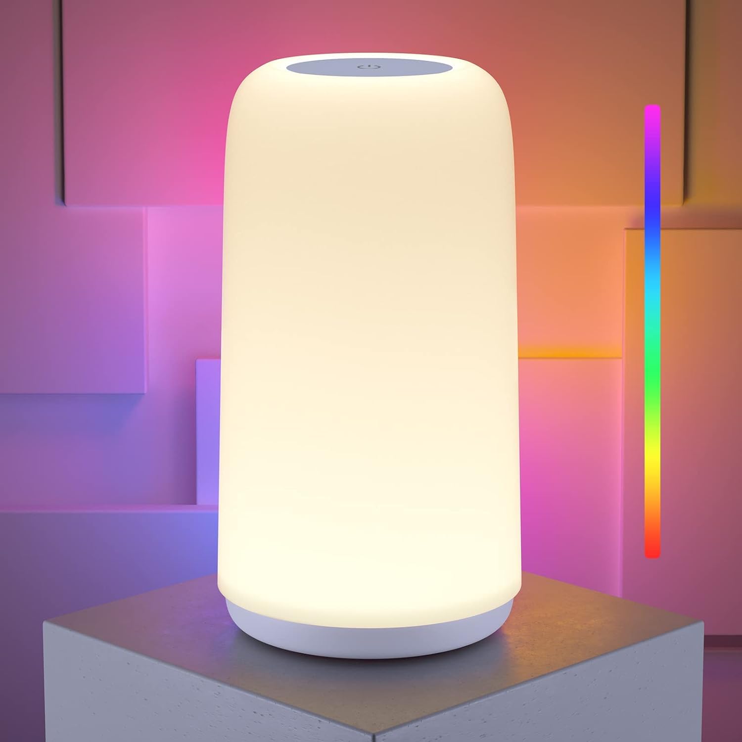 ROOTRO Touch Bedside Lamp with RGB cycle for mood lighting