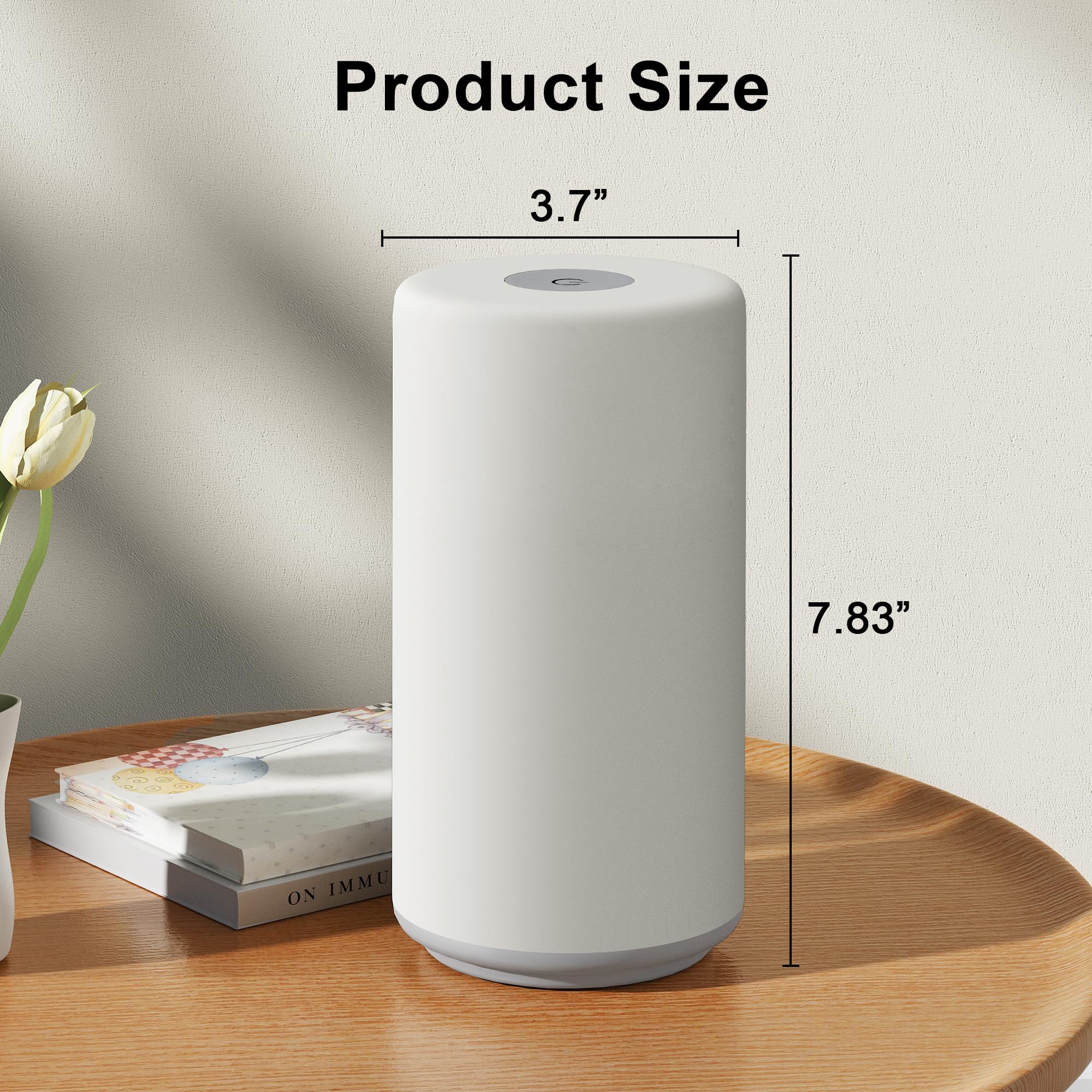 Rootro bedside setup on a nightstand with gentle light
