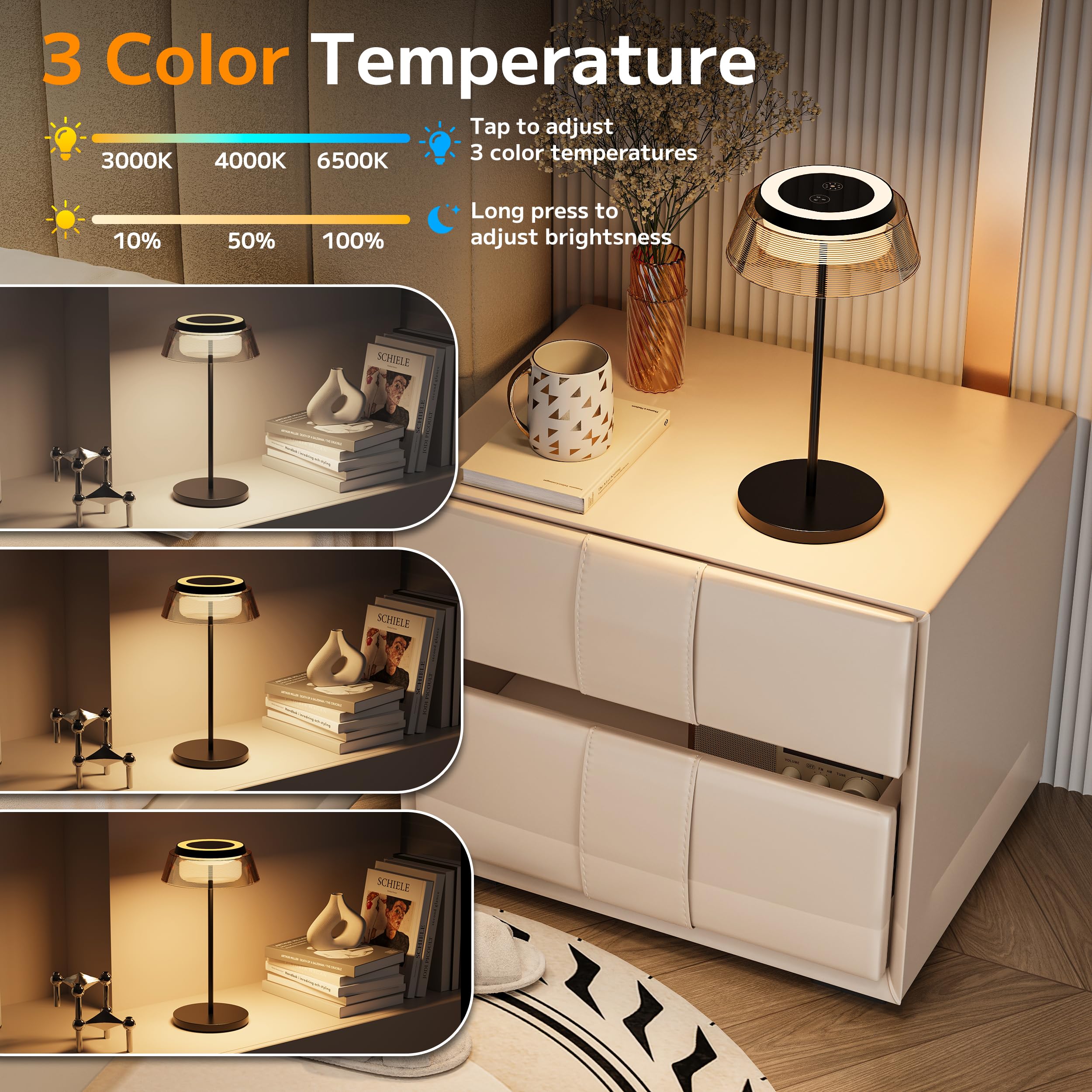ROOTRO two-height lamp setup delivering versatile desk or table lighting.