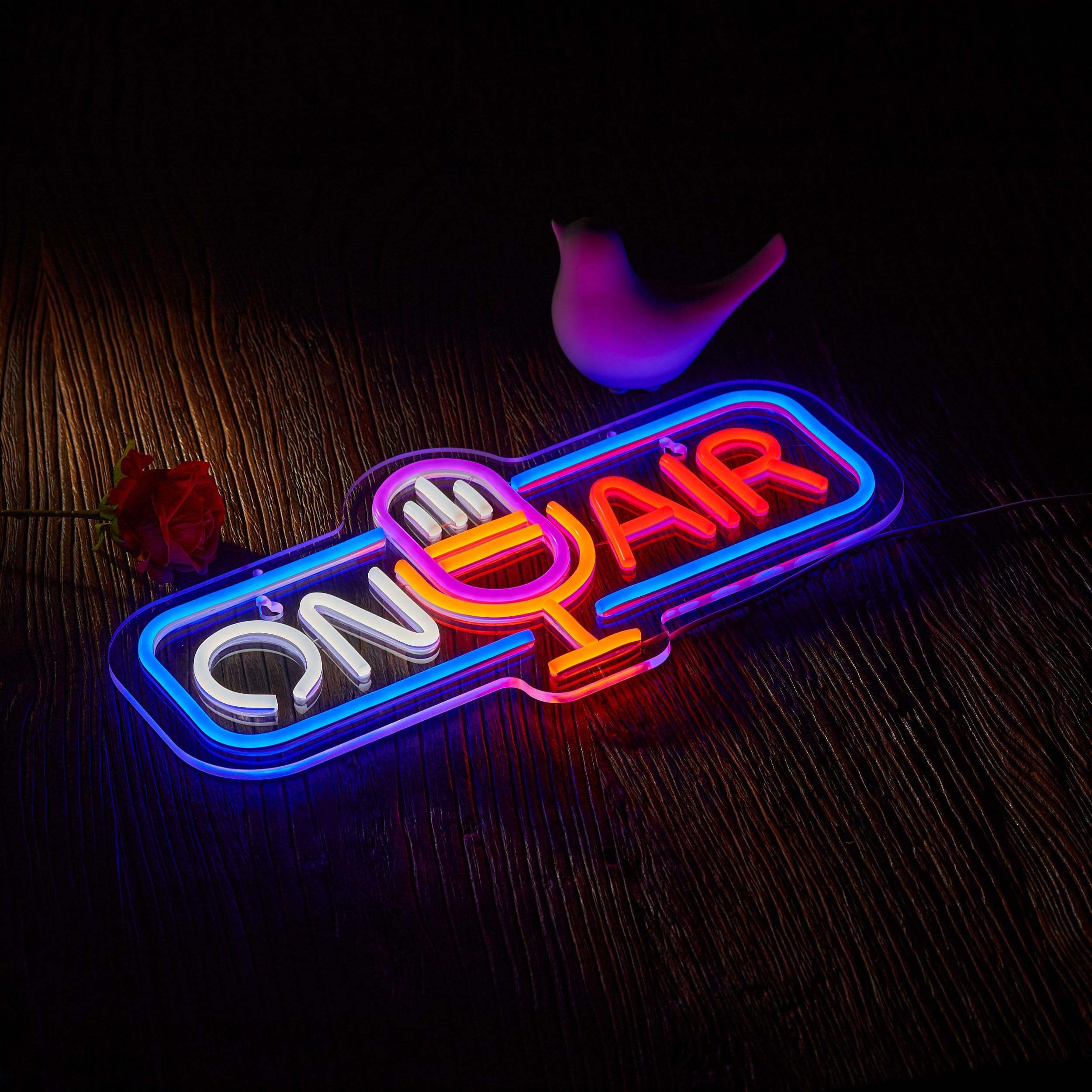 Roouneon On Air neon sign enhances room decor in living spaces