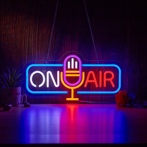Roouneon On Air neon sign on wall decor with vibrant ambient lighting