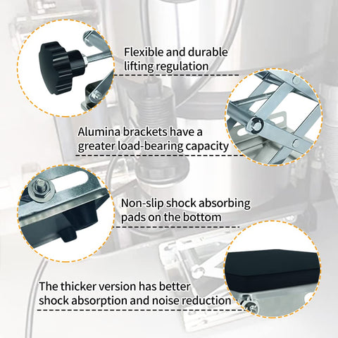 ROOWINTOO garbage disposer bracket bottom view highlights four anti-skid pads for stability