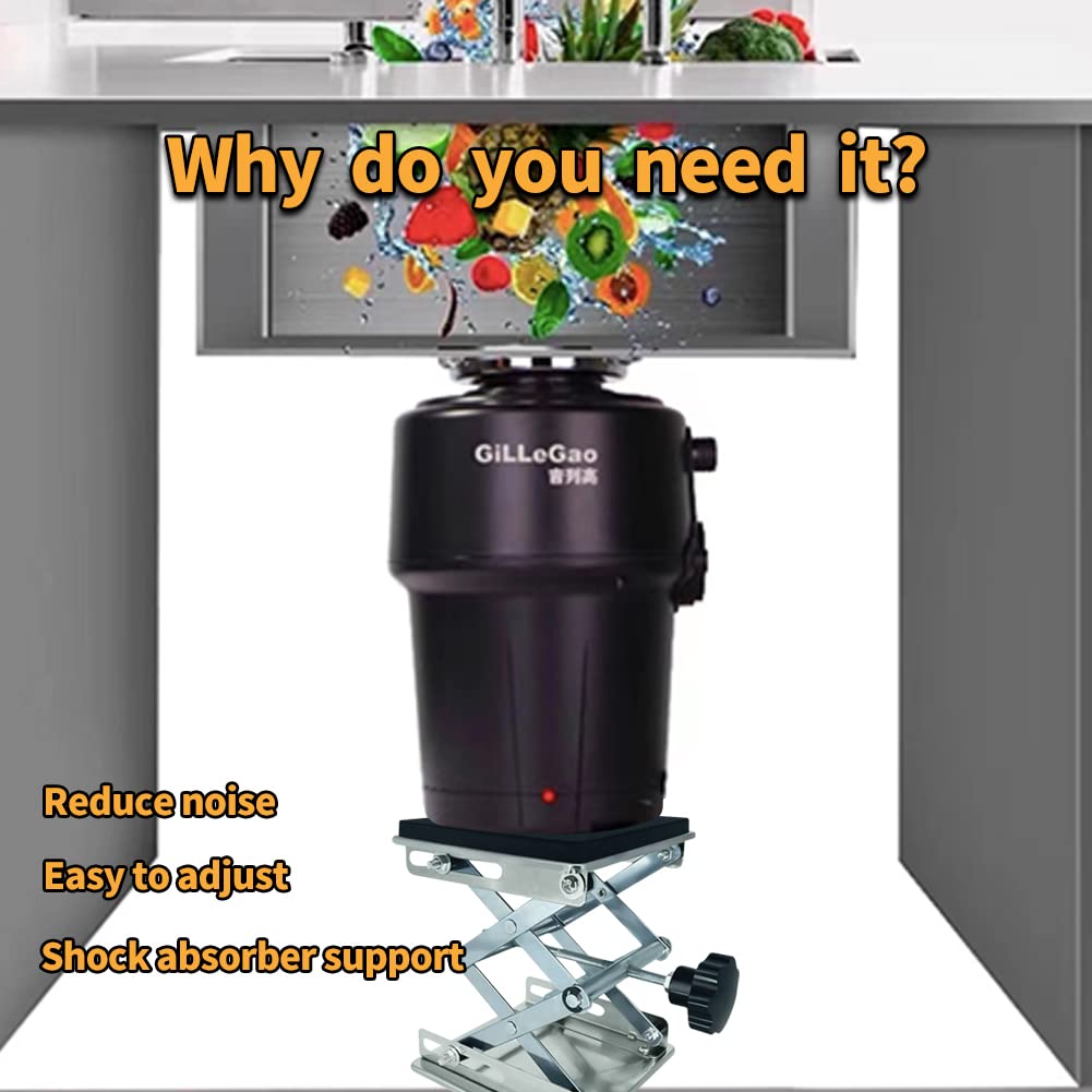 ROOWINTOO garbage disposer bracket top view shows thickened EVA pads and cushioning