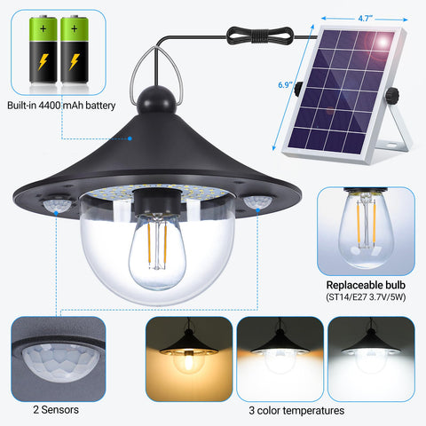 Ropelux dual motion sensors detect activity up to 26 feet for quick lighting.