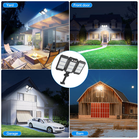 Ropelux solar flood light 7000 lumens for bright perimeter security.