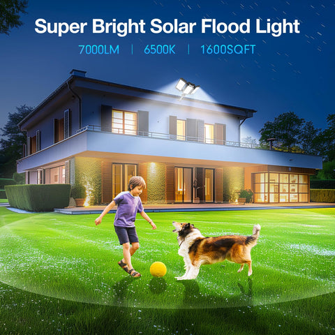 Ropelux solar flood light dual-motion sensors detect activity up to 30 feet.