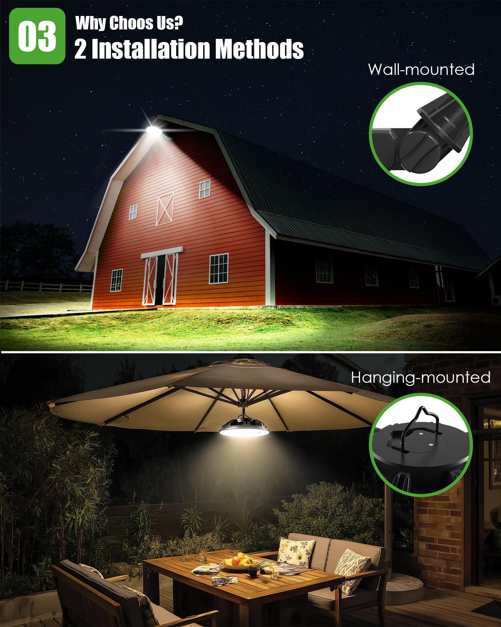 Ropelux split design lets panel and light be placed separately.