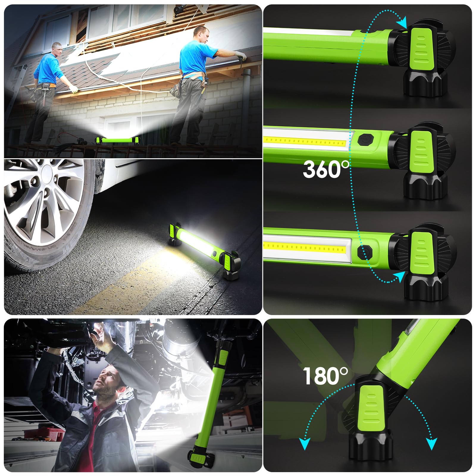 Ropelux 180-degree end swivels support flexible positioning for tight spots.