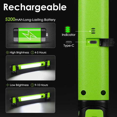 Ropelux magnetic endpoints keep light steady while you work.