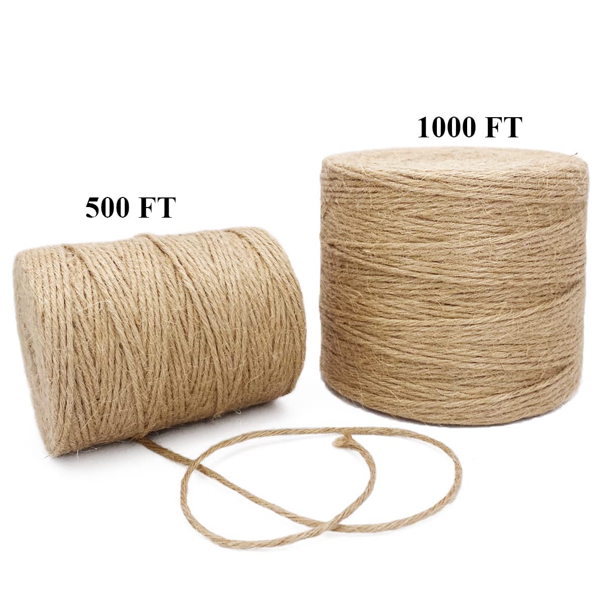 Rophomor 500ft jute twine, large roll for durable garden ties