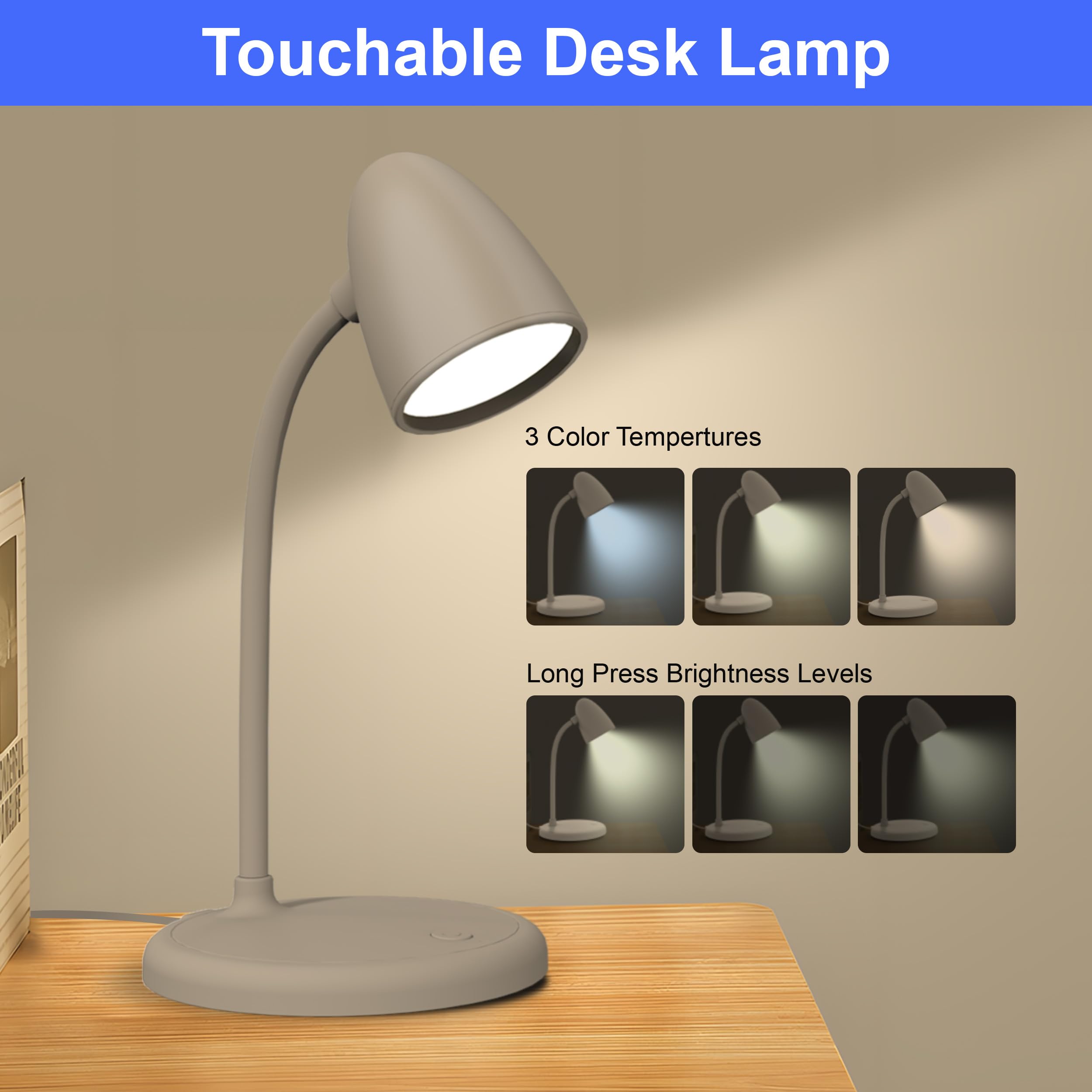RORENSE LED desk lamp portable and lightweight for easy transport.