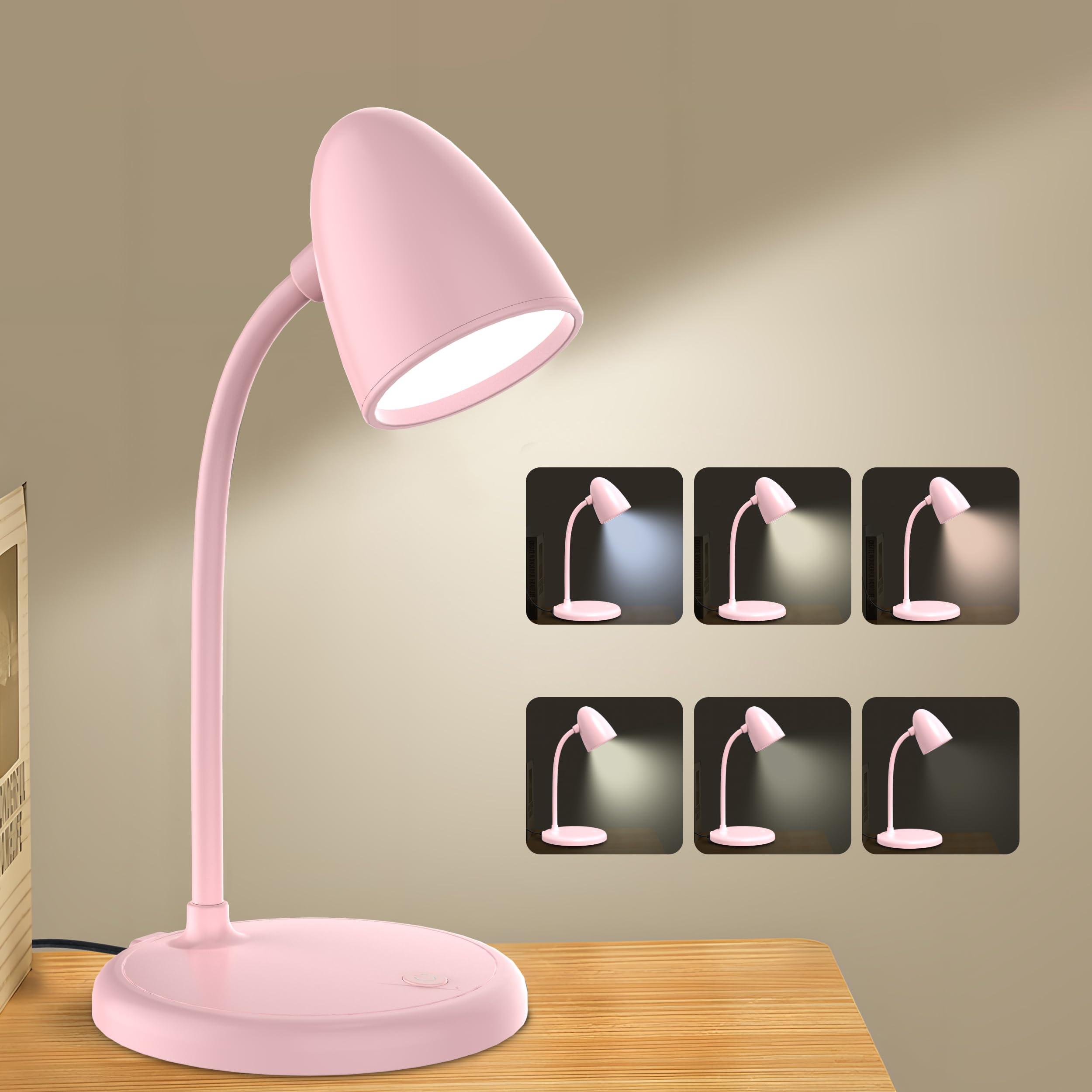 RORENSE portable desk lamp with lightweight design for dorm and bedside use