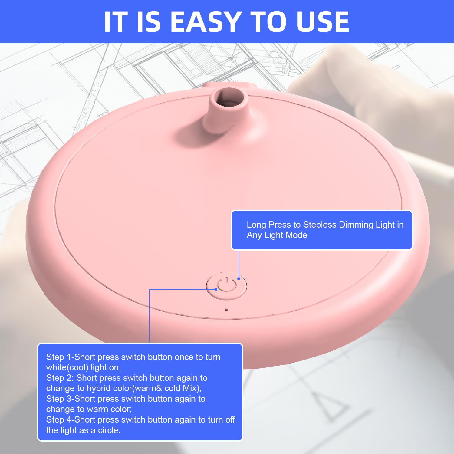 RORENSE touch control allows easy brightness and color changes
