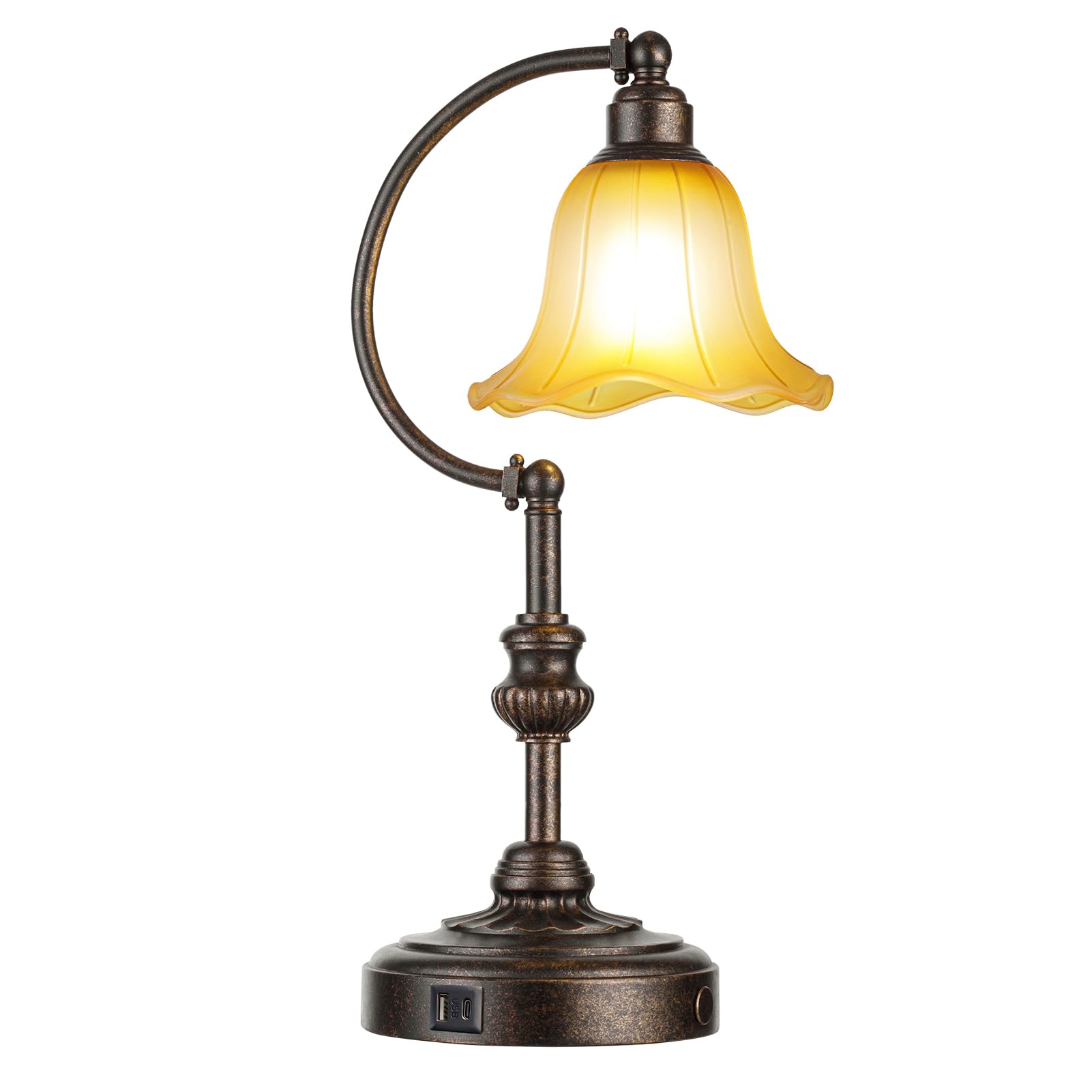 RORIA touch farmhouse lamp with bronze finish for cozy living room ambience
