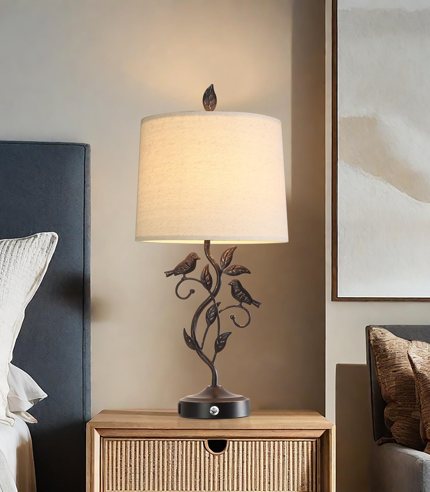 RORIANO dual USB charging ports keep devices powered on side tables.