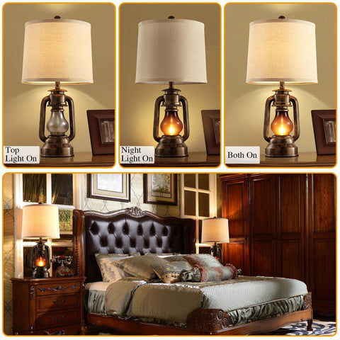 RORIANO dual USB ports on the lamp base keep devices charged at bedside or desk