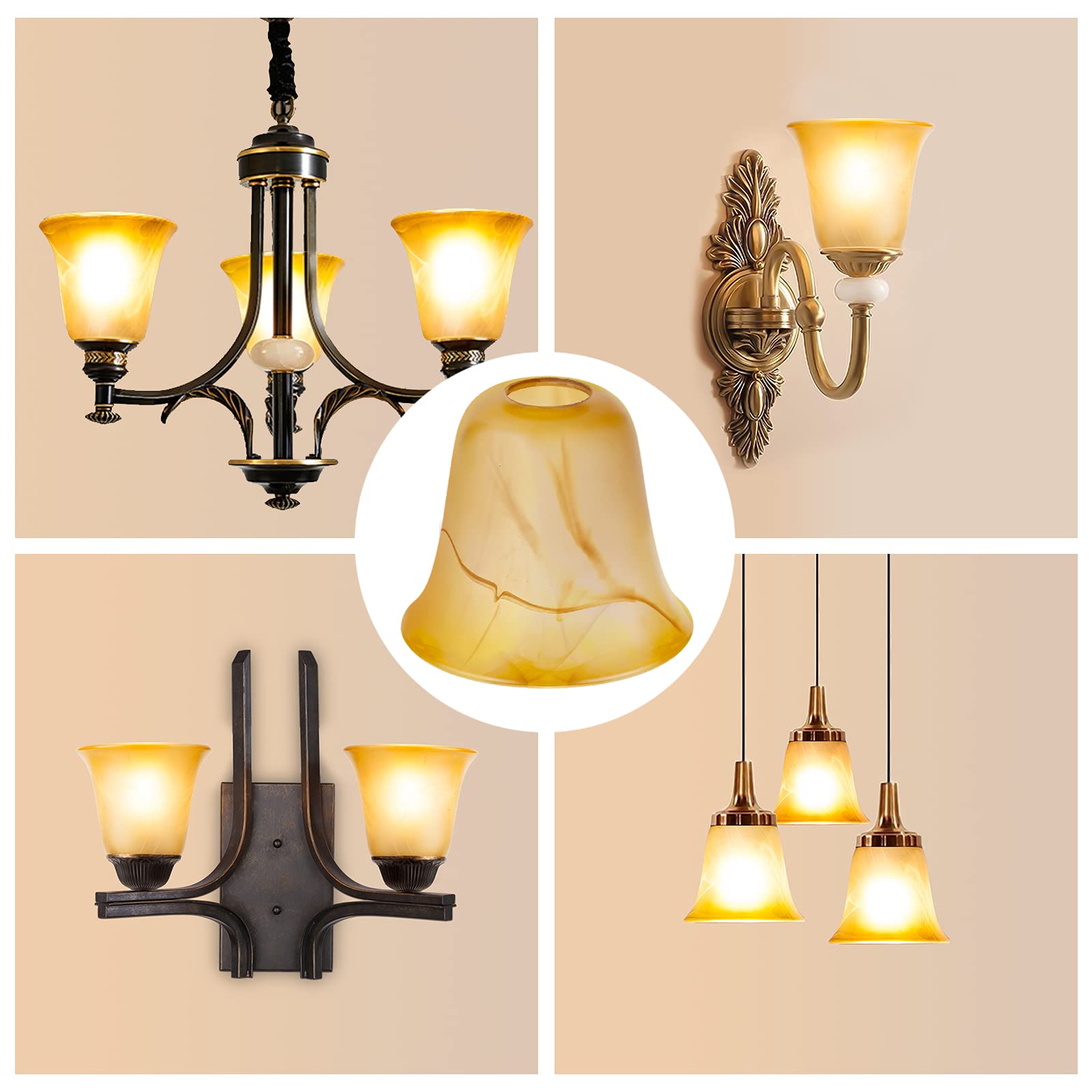 RORIANO amber glass shade texture showing crack-like character for style