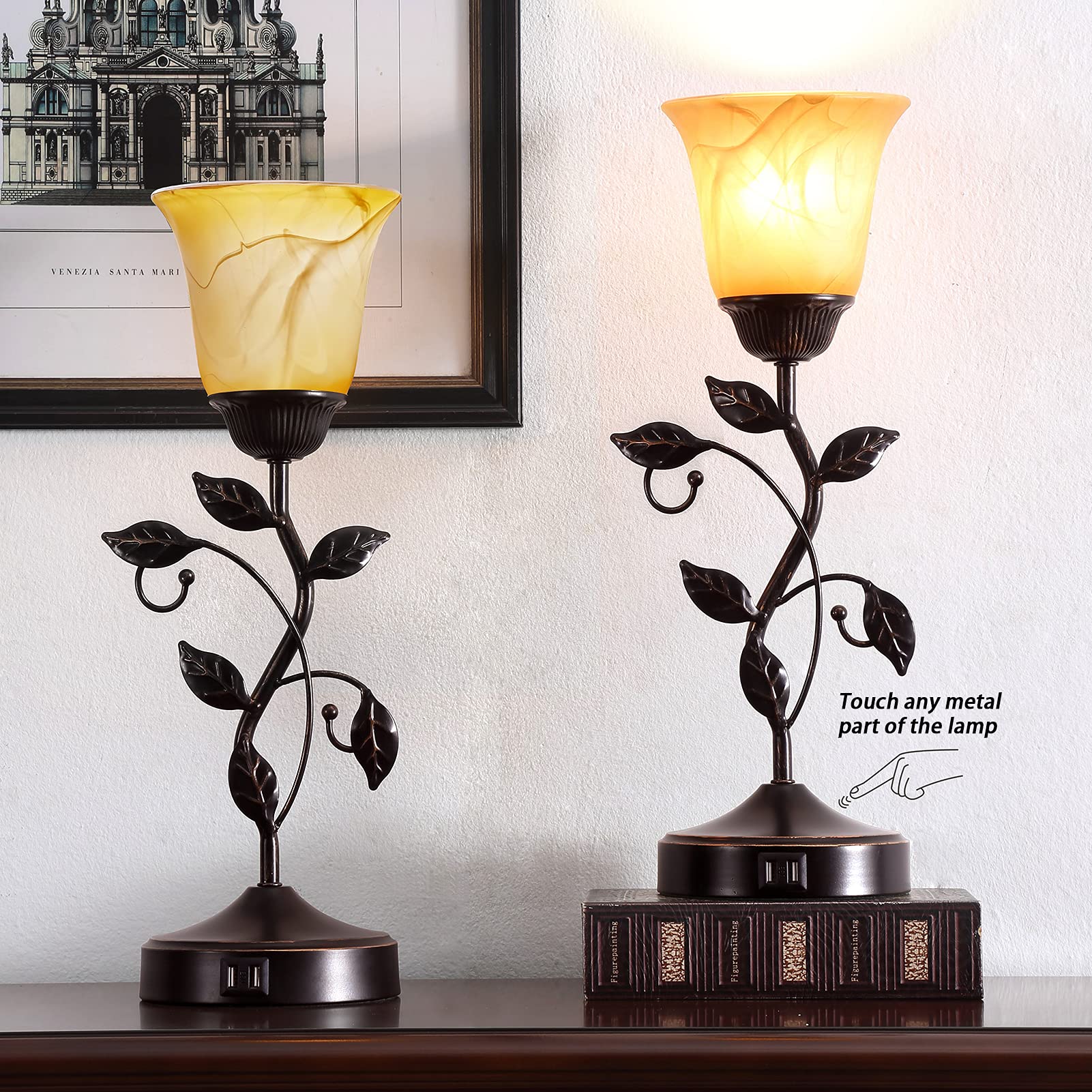 RORIANO vintage bronze finish on leaf lamp