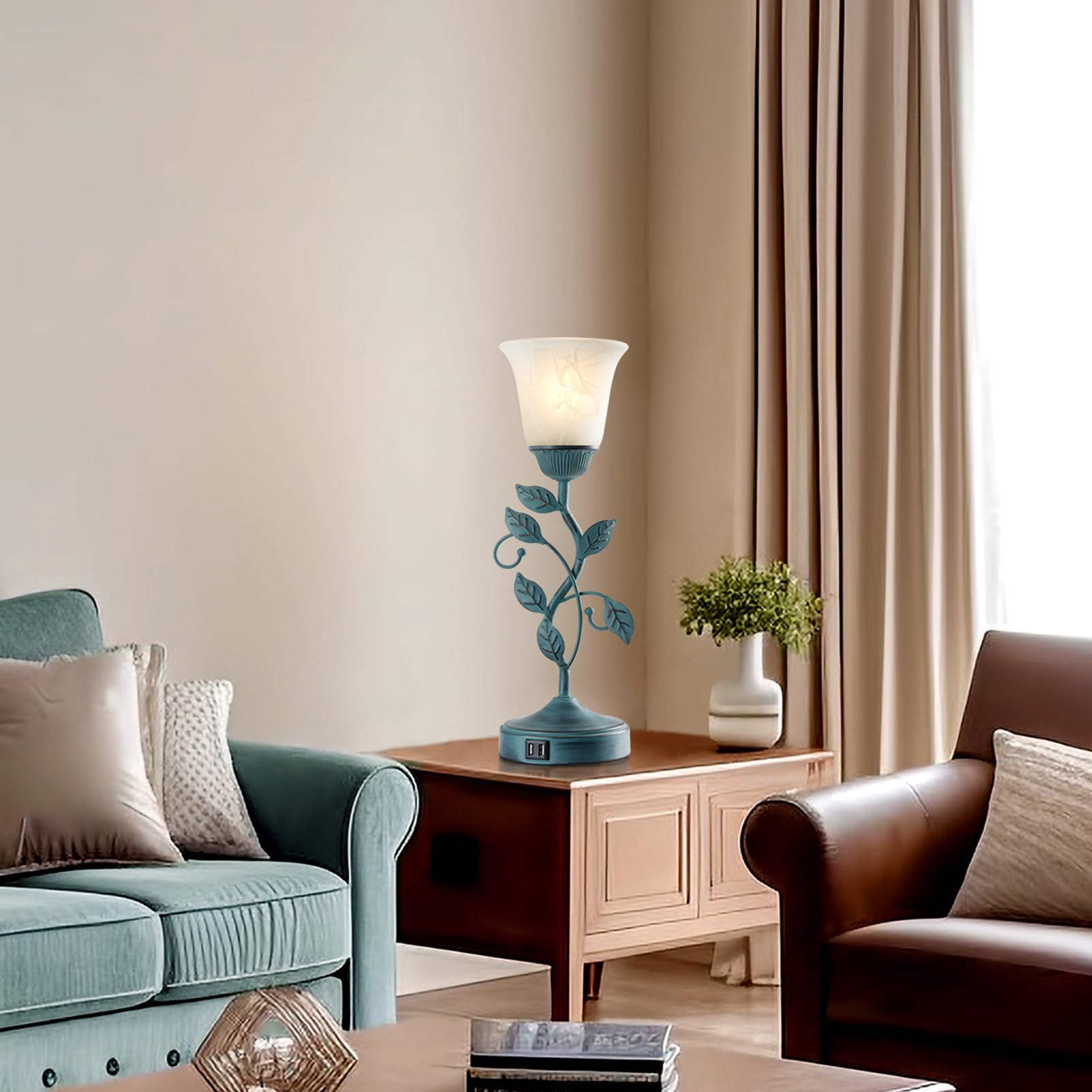 RORIANO LED bulb included delivers steady soft light with long life.