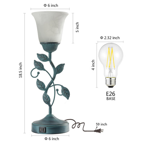RORIANO vintage leaf table lamp room setup suits living room or bedroom.