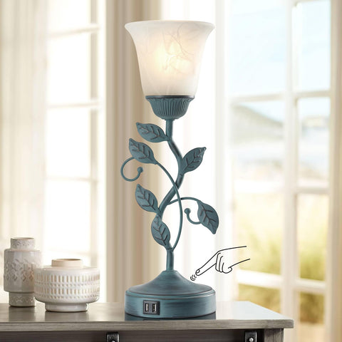RORIANO vintage leaf table lamp shade creates a warm glow and focal point.