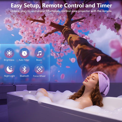 Rossetta 3D Projector forest scene provides calming nature visuals for mood
