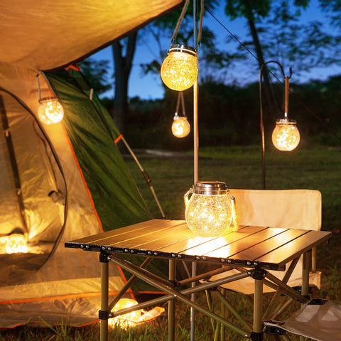 ROSHWEY crackle glass lantern backyard decor enhances evenings