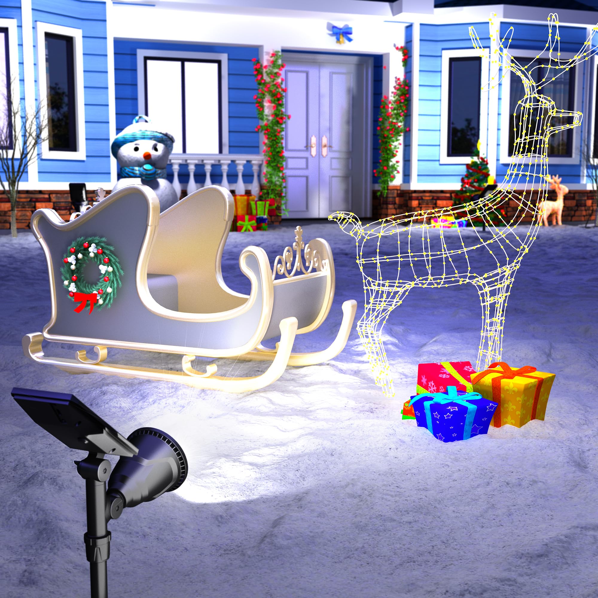 ROSHWEY 4-pack outdoor lights provide versatile yard lighting options.