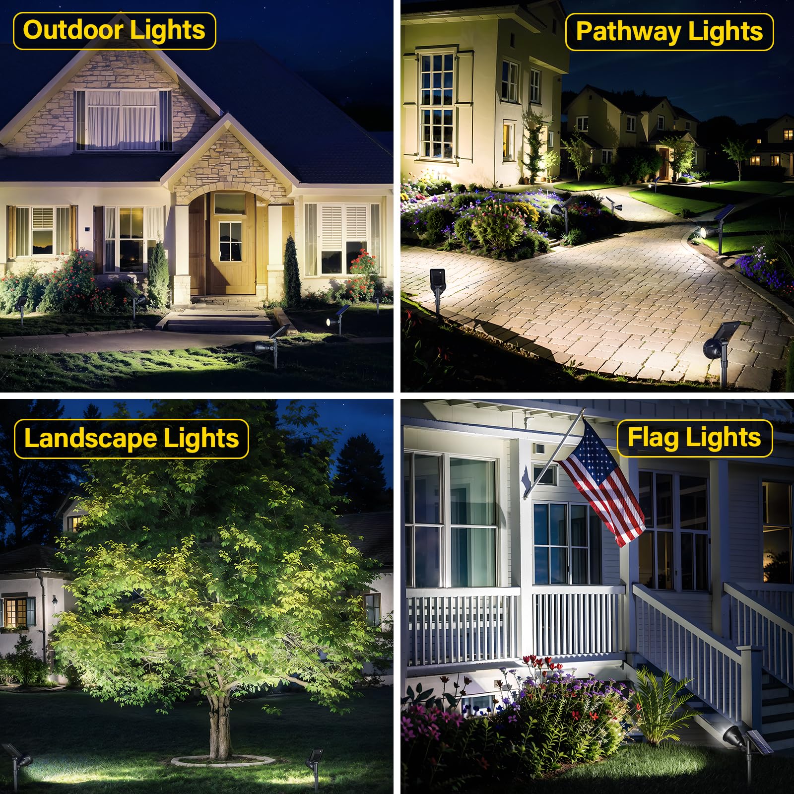 ROSHWEY solar lights driveway edge enhances security and curb appeal.