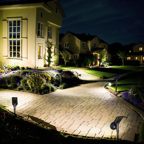 ROSHWEY solar lights patio illumination for inviting backyard evenings.