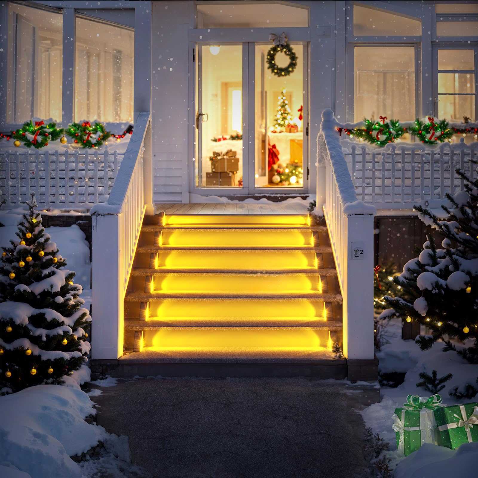 ROSHWEY deck steps lighting enhances outdoor entertaining and safety