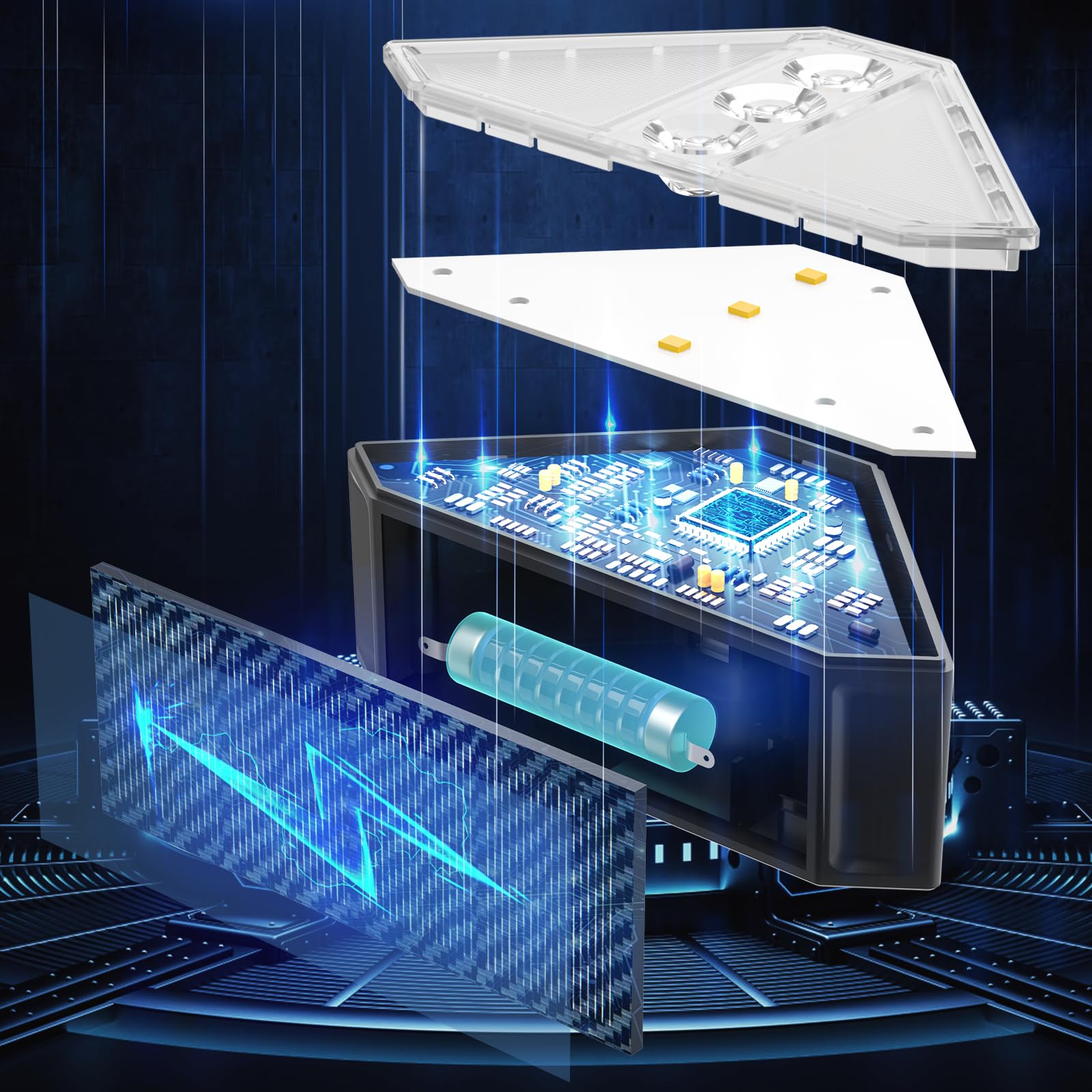 ROSHWEY easy-installation shows quick, tool-free stair lighting setup