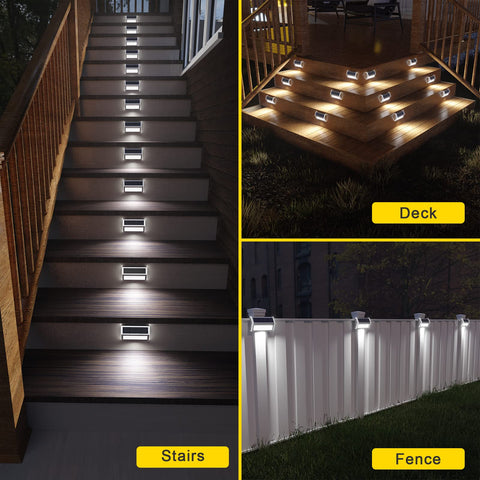 ROSHWEY stainless steel deck lights 30 LEDs illuminate decks and fences.