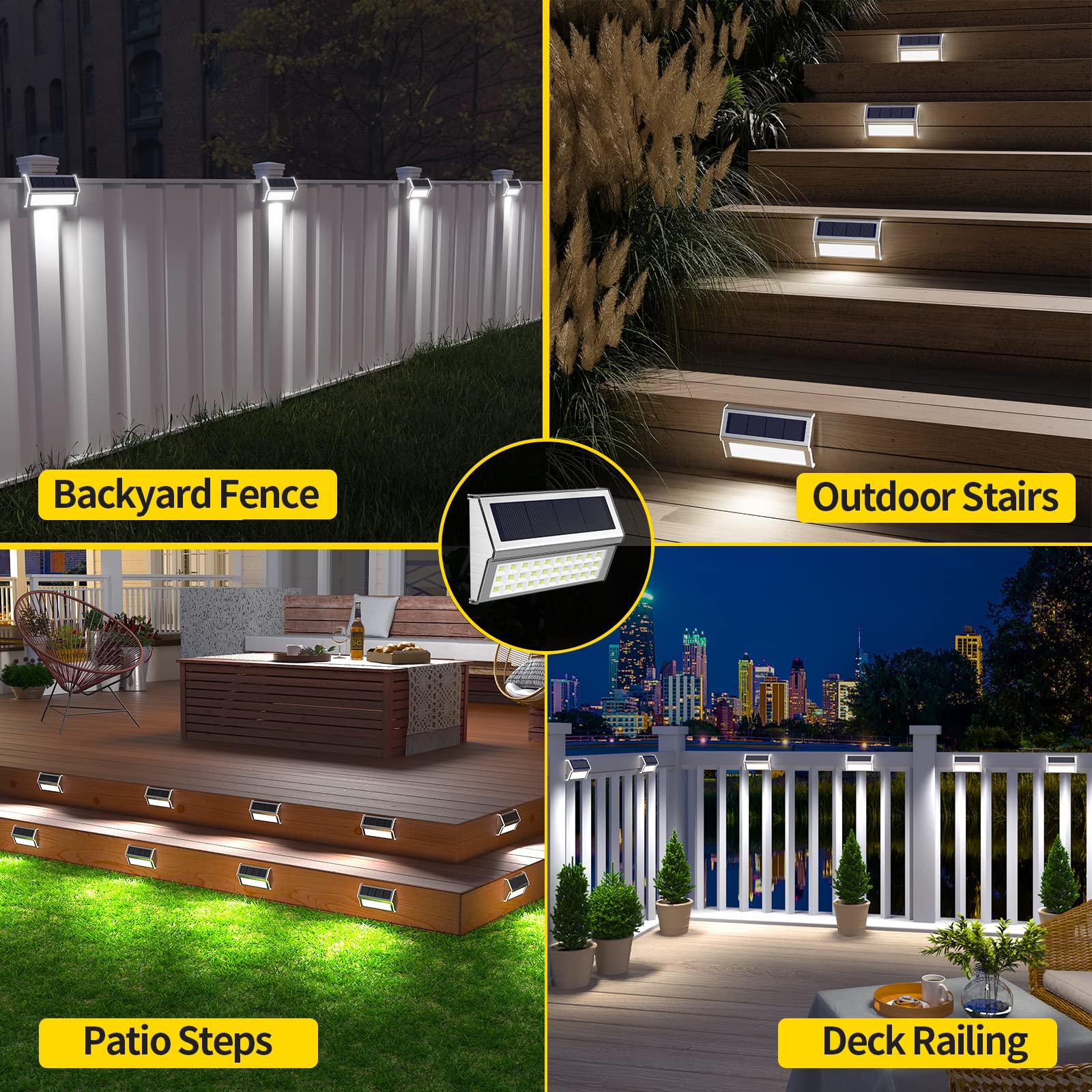 ROSHWEY stainless steel solar deck light highlights decks with durable weatherproof illumination