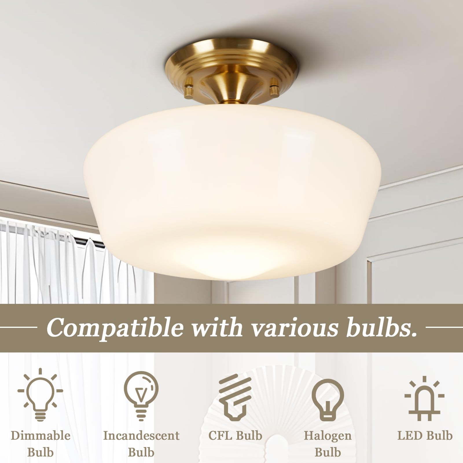 Rosient opal milk glass shade closeup reveals premium texture.