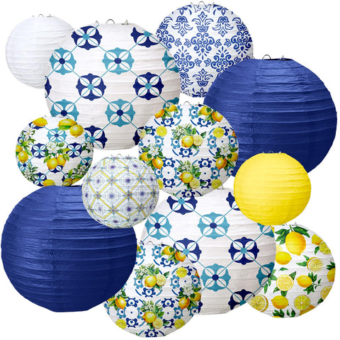 Rossesay Amalfi Coast lanterns 12-pack kit for vibrant party ambiance