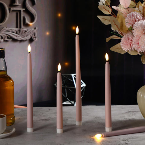 Rossesay flameless taper 12.8 inch candle creates cozy night-light